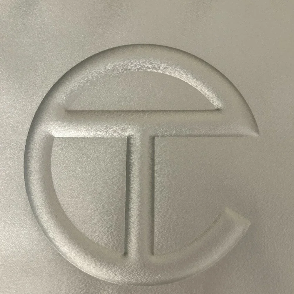 Telfar Medium Silver Shopping Bag tote vegan leather